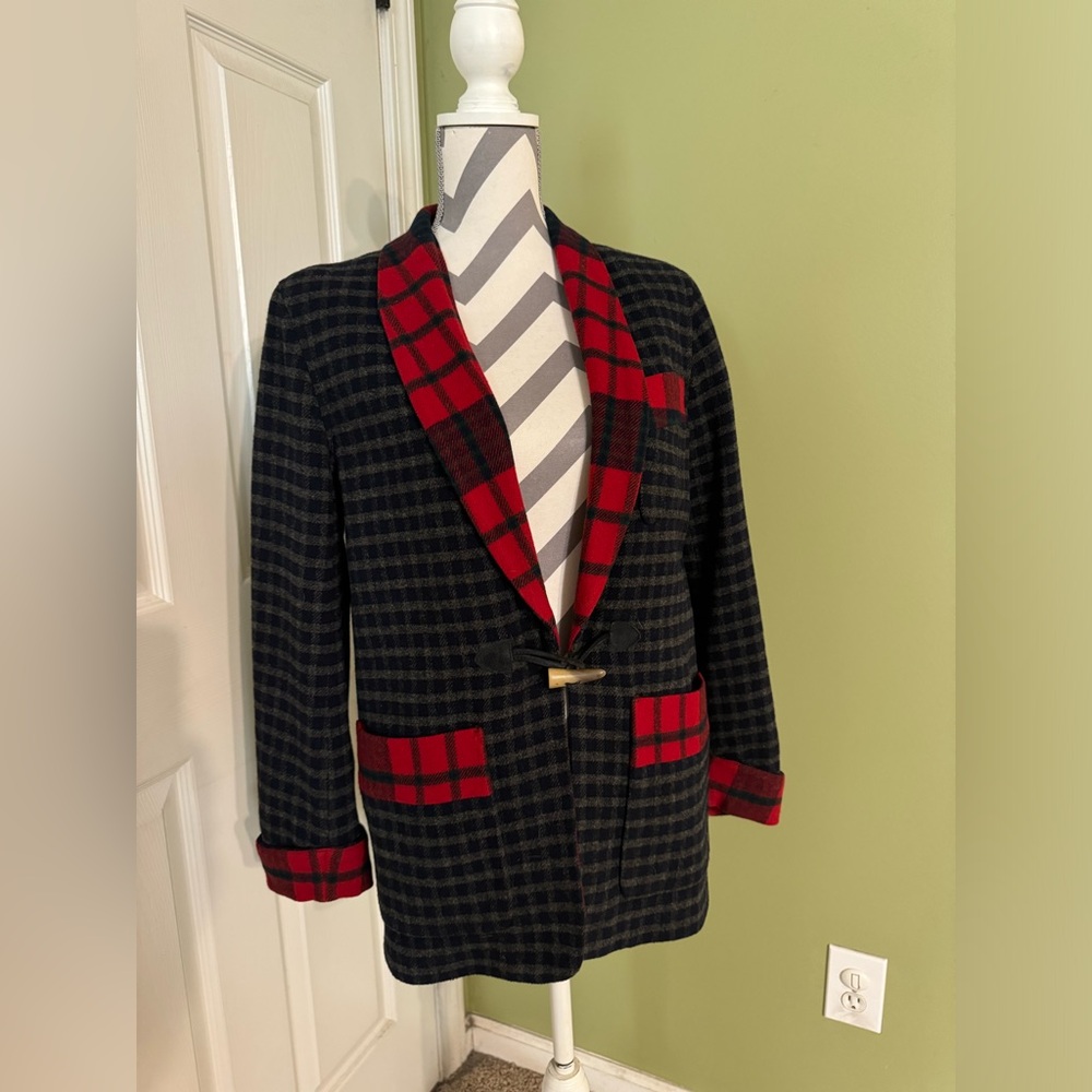 Lauren Ralph Lauren patchwork plaid wool coat